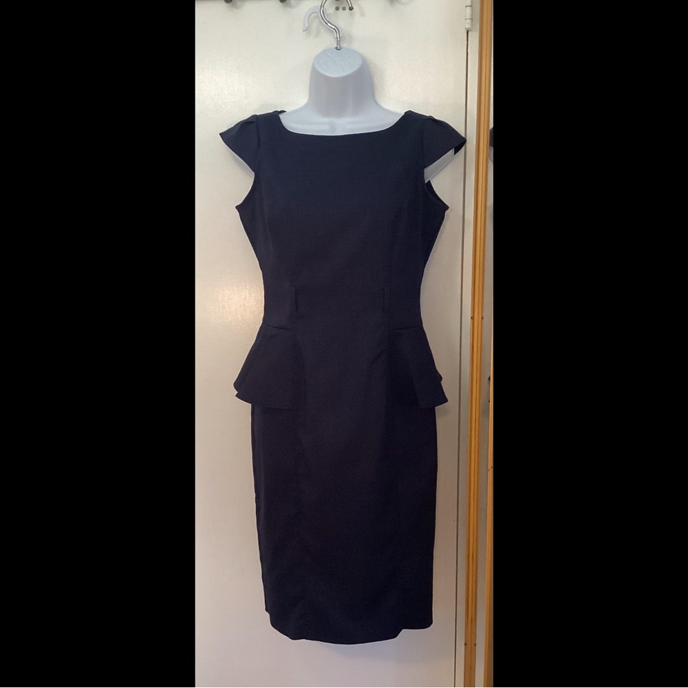 Elegant Navy Stretch Denim Dress